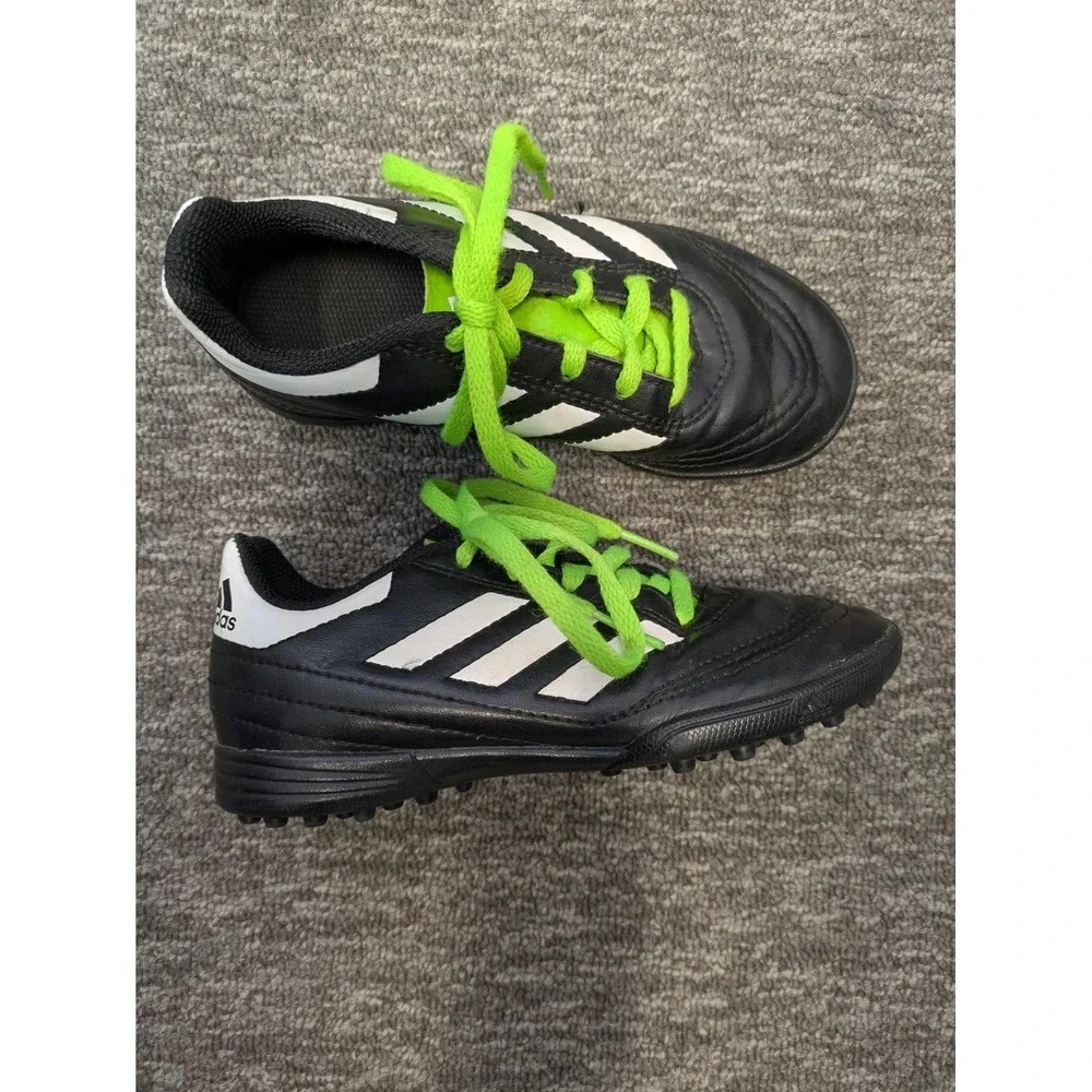 Adidas Kids‎ Size 12K Soccer Cleats Black White Neon Green